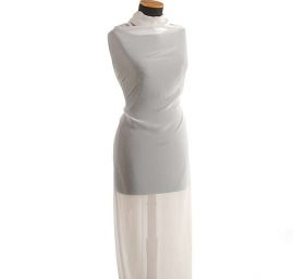 Šifon jednobarevný průsvitnější bílý