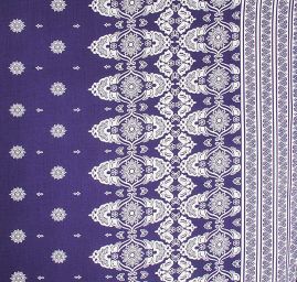 Viskozová šatová látka se vzorem ornamentů 