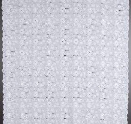 Krajka madeira celoplošná výšivka květ/puntík bílá