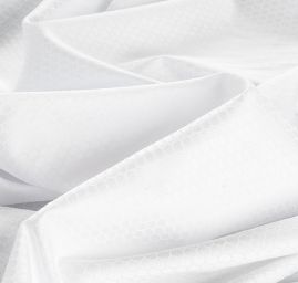 Brokát bavlna směs geometrický vzor bílý