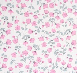 Viskozová šatová látka drobné květy pastel růžová