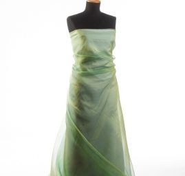 Organza šanžán zelenomodrá