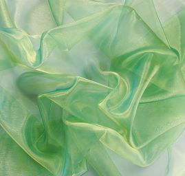 Organza šanžán zelenomodrá
