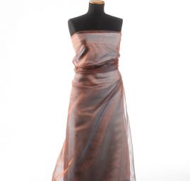 Organza šanžán hnědomodrá