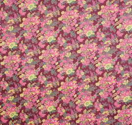 Organza tisk květin fialová