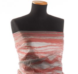 Organza hedvábná žakárový geometrický vzor 