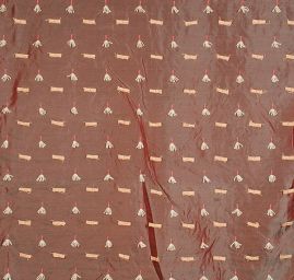 Organza hedvábná s aplikacemi tm.červená