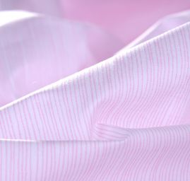 Bavlněná látka tisk nerovný proužek růžový