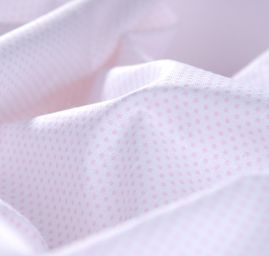 Bavlněná látka tisk puntíky růžové