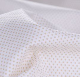 Bavlněná látka tisk puntíky béžové