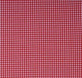Bavlněná látka oboustranná kostka červená/bílá