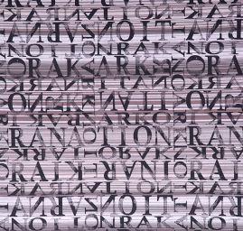 Bavlněná látka tisk proužky/písmo