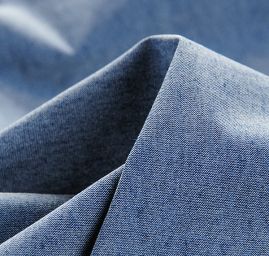 Riflovina košilová pružná střední modrá II.jakost