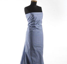 Bavlněná látka vzork kostek  kanafas modrobílá