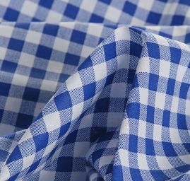 Bavlněná látka vzork kostek  kanafas modrobílá