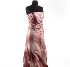 Bavlněná látka vzork kostek  kanafas červenobílá