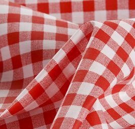 Bavlněná látka vzork kostek  kanafas červenobílá