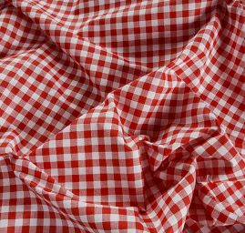 Bavlněná látka vzork kostek  kanafas červenobílá