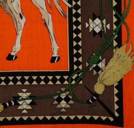 Hedvábný šifon koně oranžová/hnědá