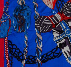 Hedvábný šifon jezdec na koni