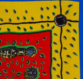 Hedvábný šifon slzičky/jezdec na koni červený