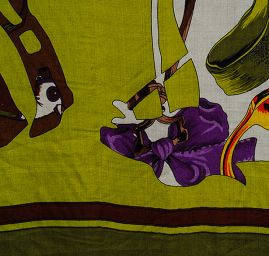 Hedvábný šifon jezdec a kůň