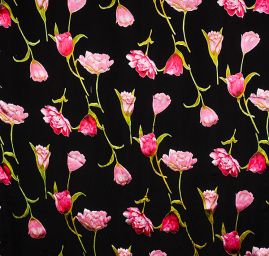 Hedvábný šifon/satén tulipány