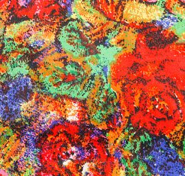 Hedvábný satén květinový motiv malba