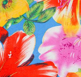 Hedvábný žakár tisk květinový vzor