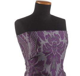 Replika historické tkaniny Rokoko fialová/růžová