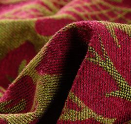 Replika historické tkaniny Rokoko fuchsiová/zelená