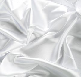 Krep satén perlový pružný bílý