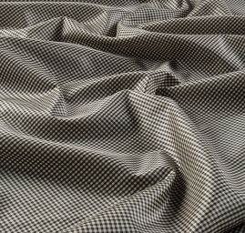 Podšívka jemná žakár polyester kostky černá/bílá