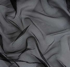 Tyl jemný šatový černý šíře 160cm