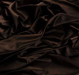 Satén pružný matný pevnější tmavě hnědý