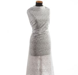 Madeira vyšívaná látka vzor květy a listy bílá II.jakost