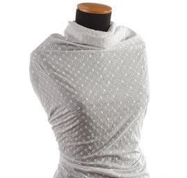 Madeira vyšívaná látka puntíky bílá II. jakost