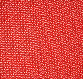 Látka na šaty motiv kloboučků červená
