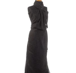 Voál bavlna směs květinový vzor tm.modrá/hnědá