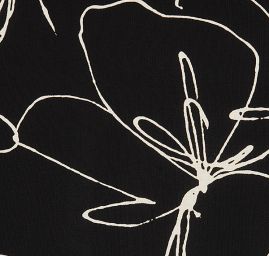 Viskózová šatová látka květinový vzor černá/smetanová