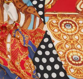 Krepdešín směs hedvábný ve stylu Versace