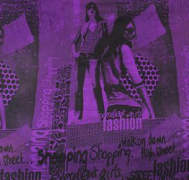 Úplet postavy v barvách fialovočerné