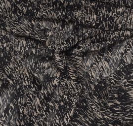 Látka vzorový šifon černobílý