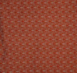 Žakárová oděvní látka secesní vzor jeřabiny oranžová