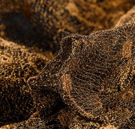 Krajka pružná drobné květy měděná