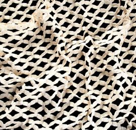 Krajka hrubá geometrický vzor smetanová