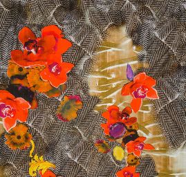 Voál bavlna směs ornament