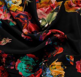 Hedvábný satén květy růží