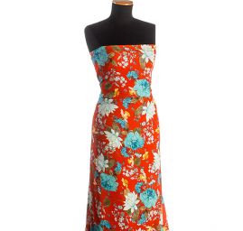 Krepdeším červený květy