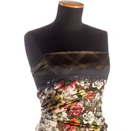 Hedvábný satén drobné květy